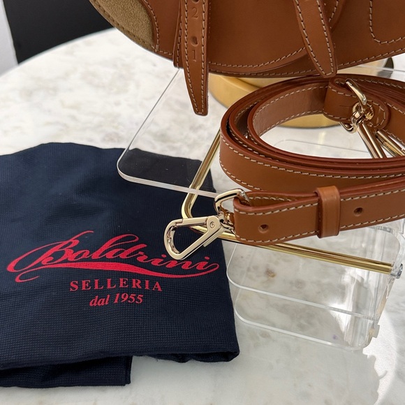 Baldinini Tan Leather Saddle Bag - Picture 3 of 6